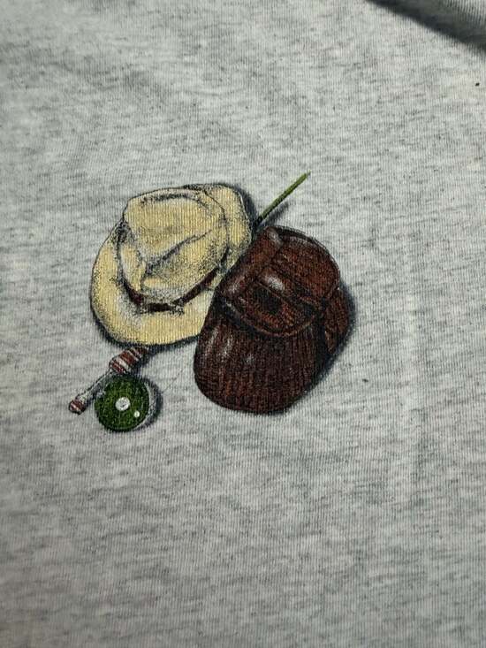 Vintage 90s Tultex Alaska Fly Fishing T-Shirt For The Rich There's Therapy 2XL - Picture 4 of 8